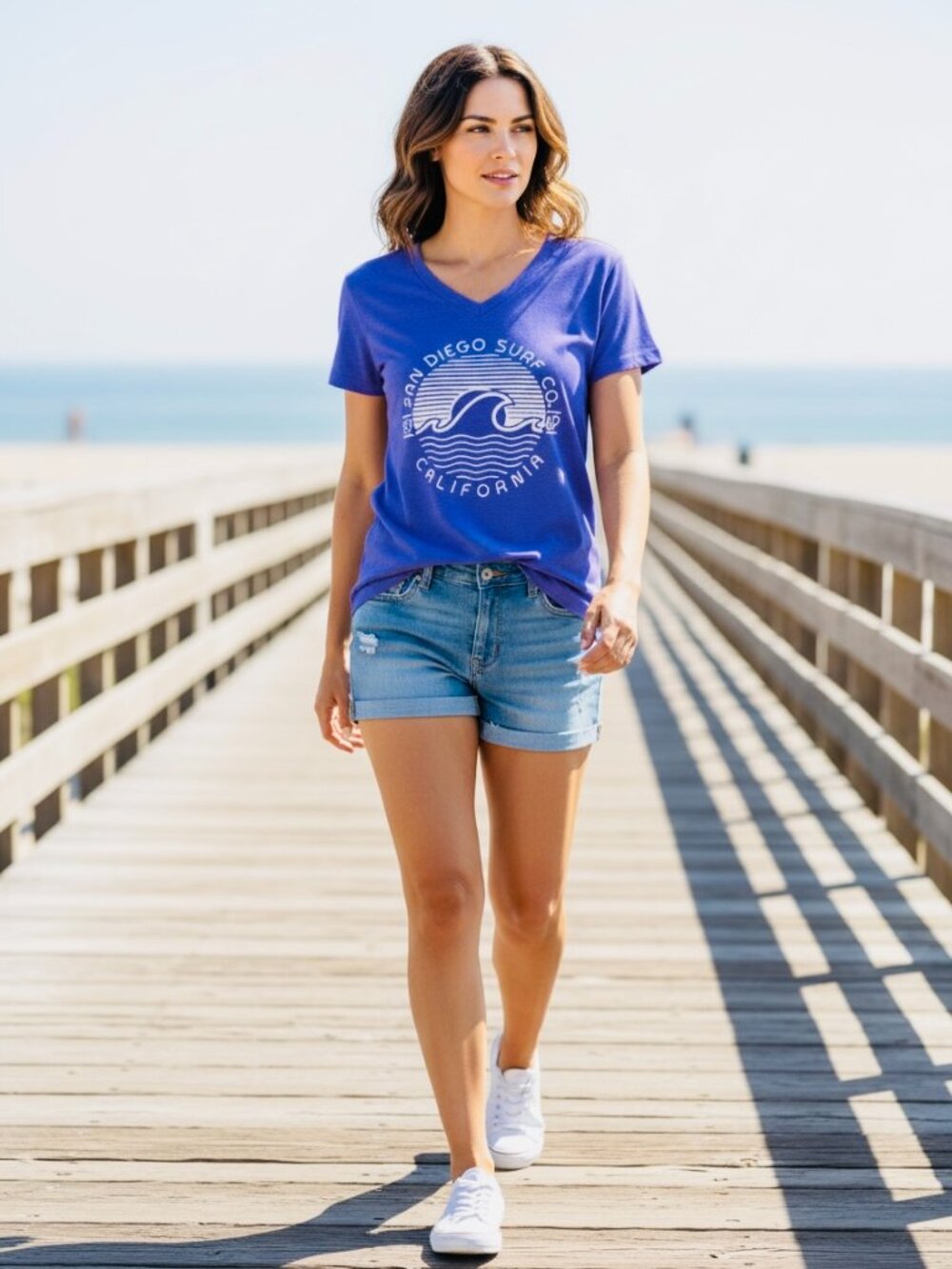 San Diego Surf Co Graphic‎ Tee Women's XL Purple #286G